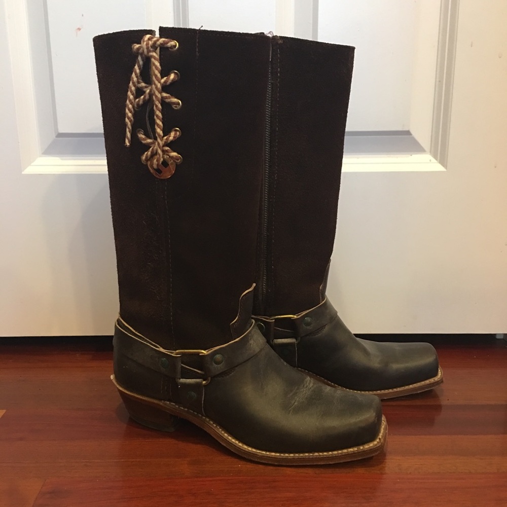 Vintage suede/leather harness saddle boot